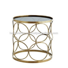 Round Elegant Brass and Glass Coffee Table